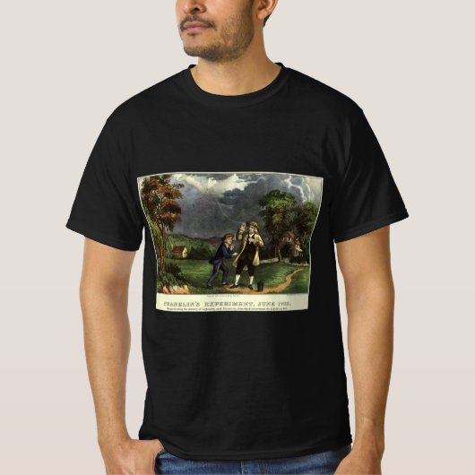 Benjamin Franklins Blitz mit dem Drachenexperiment T-Shirt (Vorderseite)