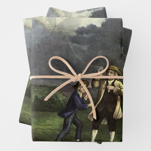 Benjamin Franklins Blitz- und Kiteverfahren Geschenkpapier Set (Beispiel)