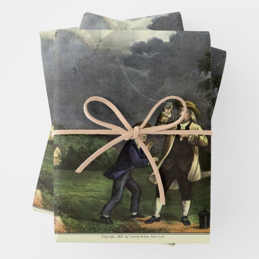 Benjamin Franklins Blitz- und Kiteverfahren Geschenkpapier Set (Beispiel)