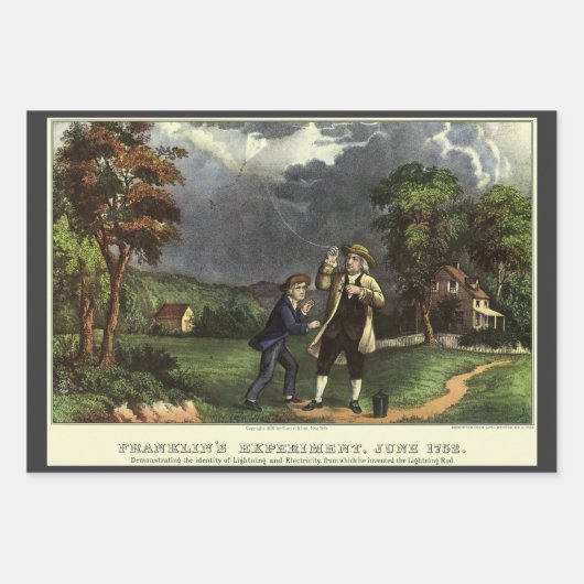 Benjamin Franklins Blitz- und Kiteverfahren Geschenkpapier Set (Vorderseite)