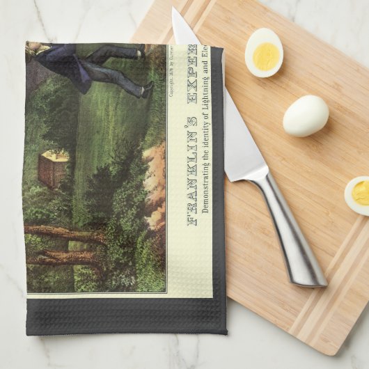 Benjamin Franklins Blitz- und Kiteverfahren Geschirrtuch (Viertel Falte)