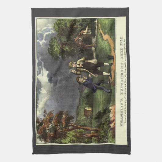 Benjamin Franklins Blitz- und Kiteverfahren Geschirrtuch (Vertikal)