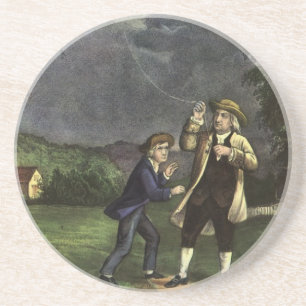 Benjamin Franklins Blitz- und Kiteverfahren Getränkeuntersetzer