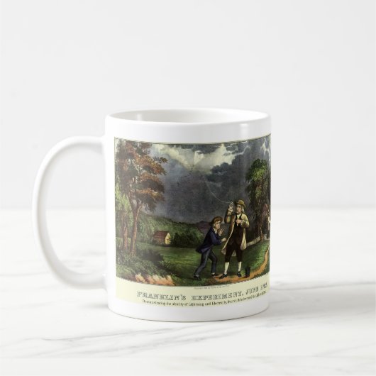 Benjamin Franklins Blitz- und Kiteverfahren Kaffeetasse (Links)