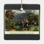 Benjamin Franklins Blitz- und Kiteverfahren Keramikornament (Rückseite)