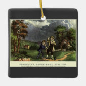 Benjamin Franklins Blitz- und Kiteverfahren Keramikornament (Vorderseite)