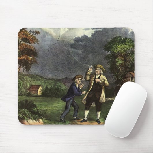 Benjamin Franklins Blitz- und Kiteverfahren Mousepad (Mit Mouse)