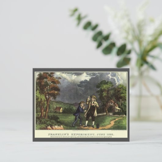 Benjamin Franklins Blitz- und Kiteverfahren Postkarte (Stehend Vorderseite)