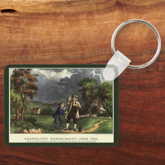 Benjamin Franklins Blitz- und Kiteverfahren Schlüsselanhänger (Vorderseite)