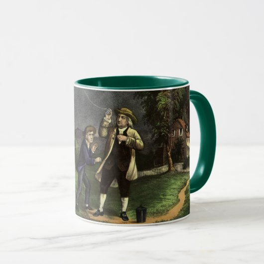 Benjamin Franklins Drache im Blitz-Experiment Tasse (VorderseiteRechts)