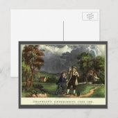 Benjamin Franklins Drachexperiment mit Blitz Postkarte (Vorne/Hinten)
