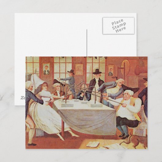 Benjamin Franklins Experimente mit Elektrizität Postkarte (Vorne/Hinten)