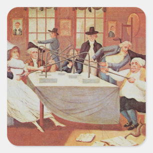 Benjamin Franklins Experimente mit Elektrizität Quadratischer Aufkleber