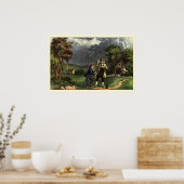 Benjamin Franklins Kite- und Blitzexperiment Poster (Küche)