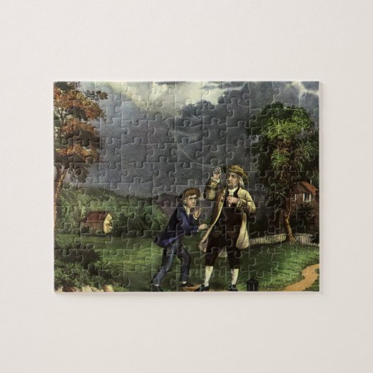 Benjamin Franklins Kite- und Blitzexperiment Puzzle (Horizontal)