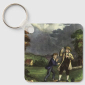 Benjamin Franklins Kite- und Blitzexperiment Schlüsselanhänger (Vorderseite)
