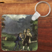 Benjamin Franklins Kite- und Blitzexperiment Schlüsselanhänger (Rückseite)