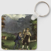 Benjamin Franklins Kite- und Blitzexperiment Schlüsselanhänger (Rückseite)