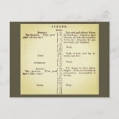 Benjamin Franklins Routineplan Postkarte (Vorderseite)