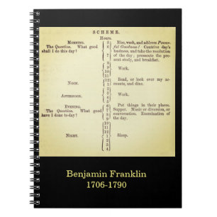 Benjamin Franklins Zeitplan-Notizbuch Notizblock