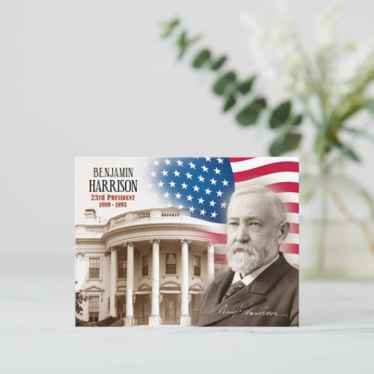 Benjamin Harrison - 23. Präsident der USA Postkarte (Stehend Vorderseite)