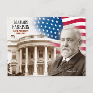 Benjamin Harrison - 23. Präsident der USA Postkarte