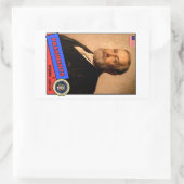 Benjamin Harrison Baseball Card Rechteckiger Aufkleber (Tasche)