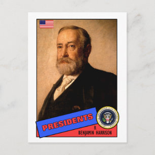 Benjamin Harrison Baseballkarte Postkarte