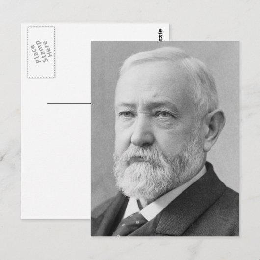 Benjamin Harrison Postkarte (Vorne/Hinten)