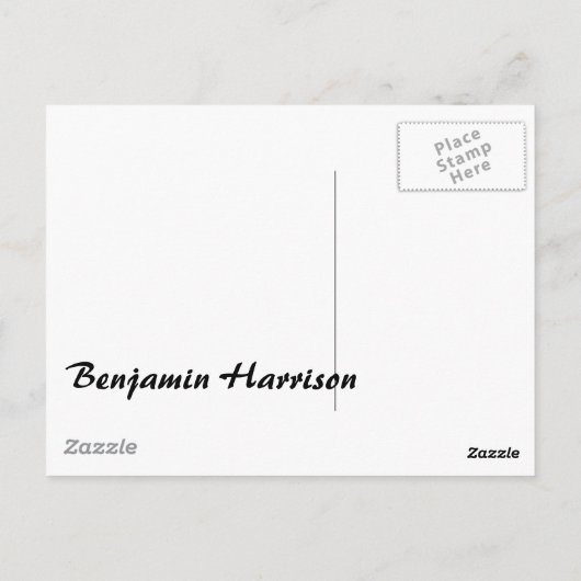 Benjamin Harrison Postkarte (Rückseite)