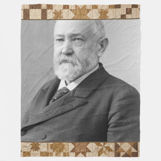 Benjamin Harrison – Vintage-Präsidenten-Quilt Bla Fleecedecke (Vorderseite)