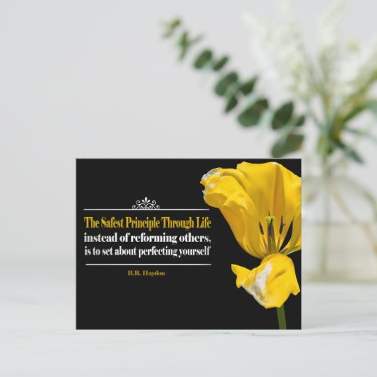 Benjamin Haydon inspirierendes Zitat "Grundsatz" Postkarte (Stehend Vorderseite)