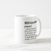 Benjamin Name, Bearbeitbarer Name, Benutzerdefinie Kaffeetasse (VorderseiteRechts)