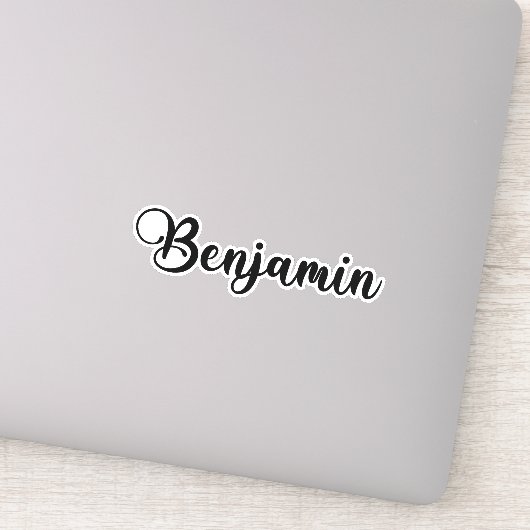 Benjamin Name - Handgeschriebene Kalligrafie Aufkleber (Detail)