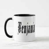 Benjamin, Name, Logo, Black Combo Kaffee Tasse. Tasse (Links)