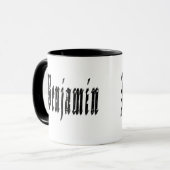 Benjamin, Name, Logo, Black Combo Kaffee Tasse. Tasse (Vorderseite Links)