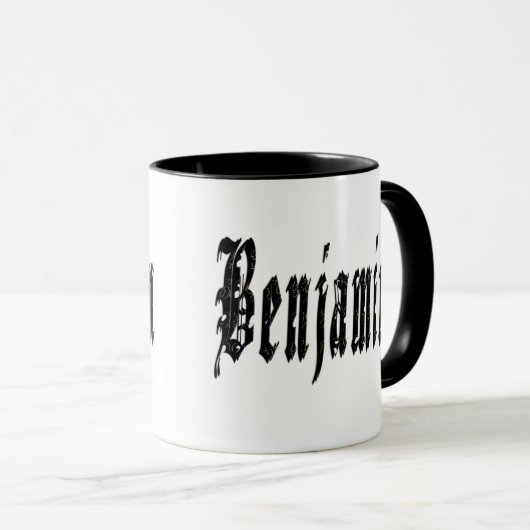 Benjamin, Name, Logo, Black Combo Kaffee Tasse. Tasse (VorderseiteRechts)
