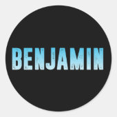 Benjamin Name Runder Aufkleber (Vorderseite)