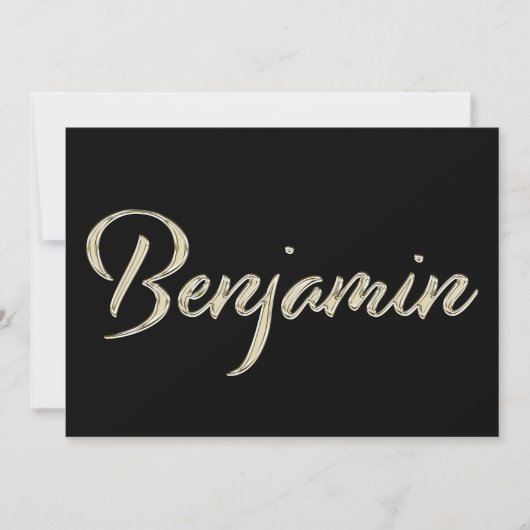 Benjamin Name white gold Handwriting Karte (Vorderseite)