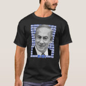 Benjamin Netanjahu Premierminister Portrait Flag T-Shirt (Vorderseite)