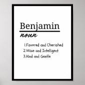 Benjamin, Personalisierter Name für Junge Poster (Vorne)