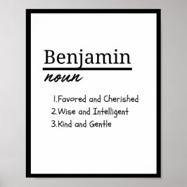 Benjamin, Personalisierter Name für Junge Poster