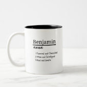 Benjamin, Personalisierter Name für Junge Zweifarbige Tasse (Links)