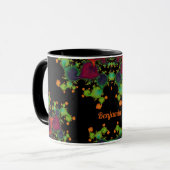 BENJAMIN ~ Schwarz-Grün-Orange-Rosa Tasse (Vorderseite Links)