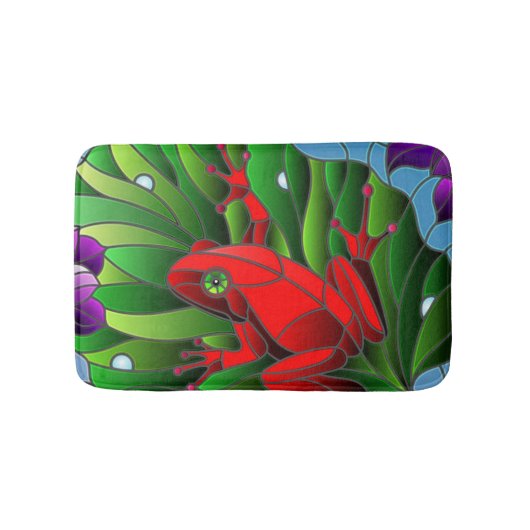 Benjamin The Red Frog Pond Blume Green Lotus Leaf Badematte (Vorderseite)