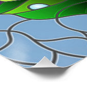 Benjamin The Red Frog Pond Blume Green Lotus Leaf Poster (Ecke)