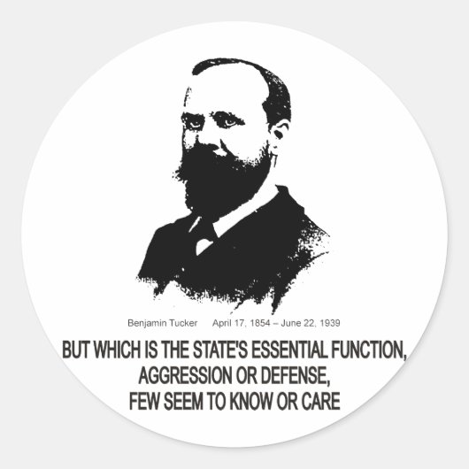 Benjamin Tucker Runder Aufkleber (Vorderseite)