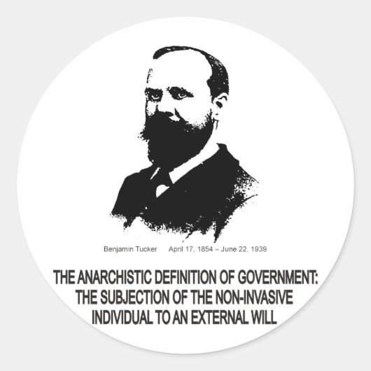 Benjamin Tucker Runder Aufkleber (Vorderseite)