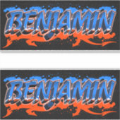 Benjamin Vorname Name Graffiti Aufkleber Sticker (Vorderseite)