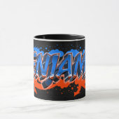 Benjamin Vorname Name Graffiti blue orange Tasse (Zentrum)